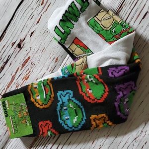 🆕️ TEENAGE MUTANT NINJA TURTLES MEN'S CREW LENGTH SOCKS (2 PAIRS) 💚